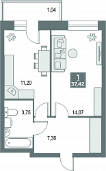 планировка квартиры 37 м2